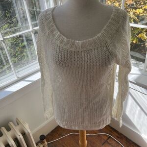 PERFECT FIT SHEER Cozy White Knit Sweater
